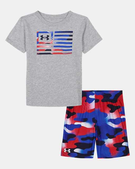 Little Boys' UA Freedom Flag Camo Shorts Set